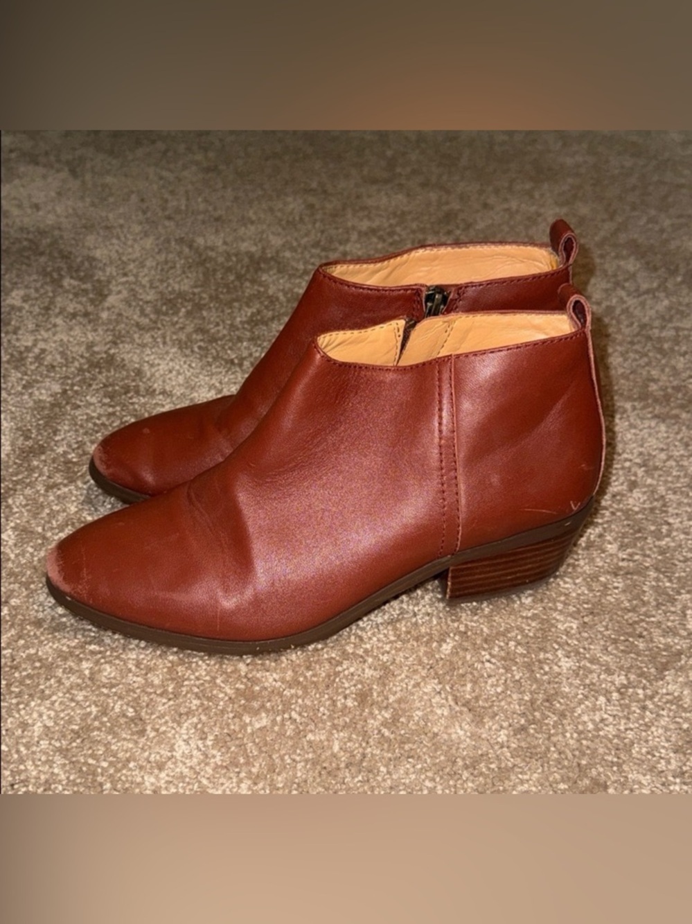 J Crew Tan Leather Booties size 7